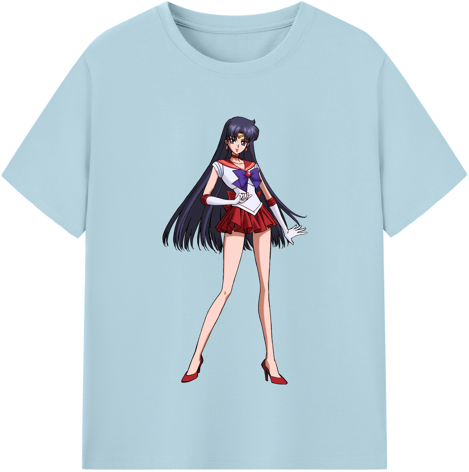 （画像用） 美少女戦士セーラームーン 火野レイ ひの レイ Sailor Moon Hino Rei （セーラーマーズ,Sailor Mars） 綿100％半袖Tシャツ（フロントプリント）